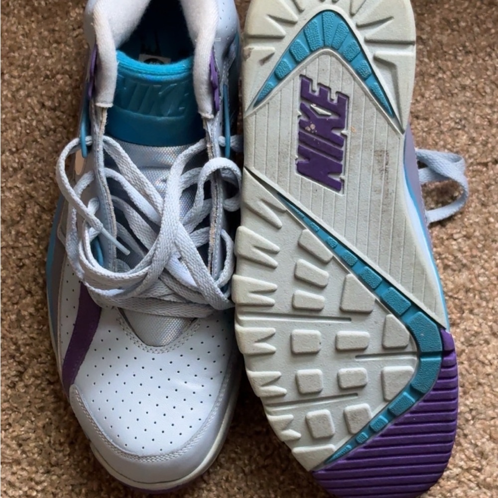 Nike White and Purple Athletic Shoes